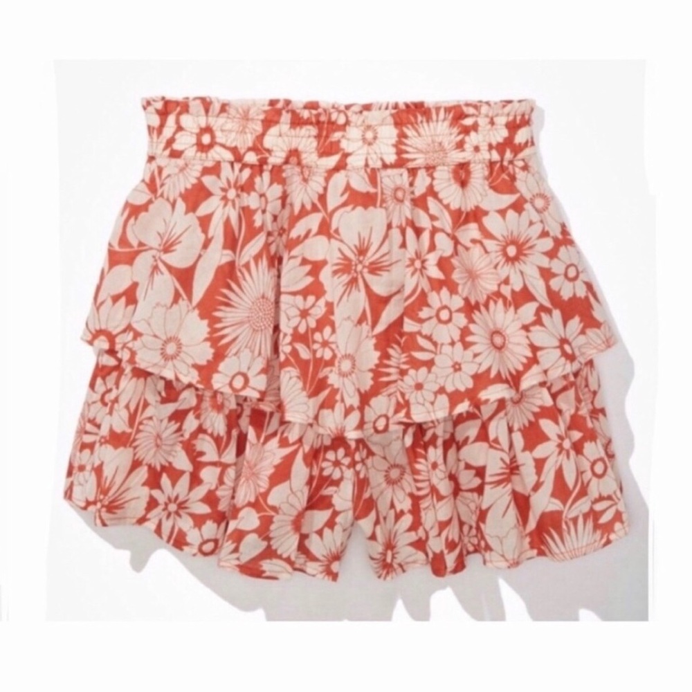 AE - Floral Tiered Ruffle Shorts